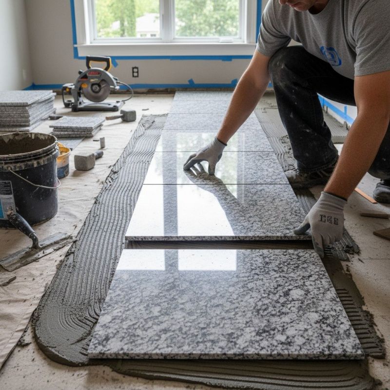 Local Granite Floor Installation in Beaver Dam, WI