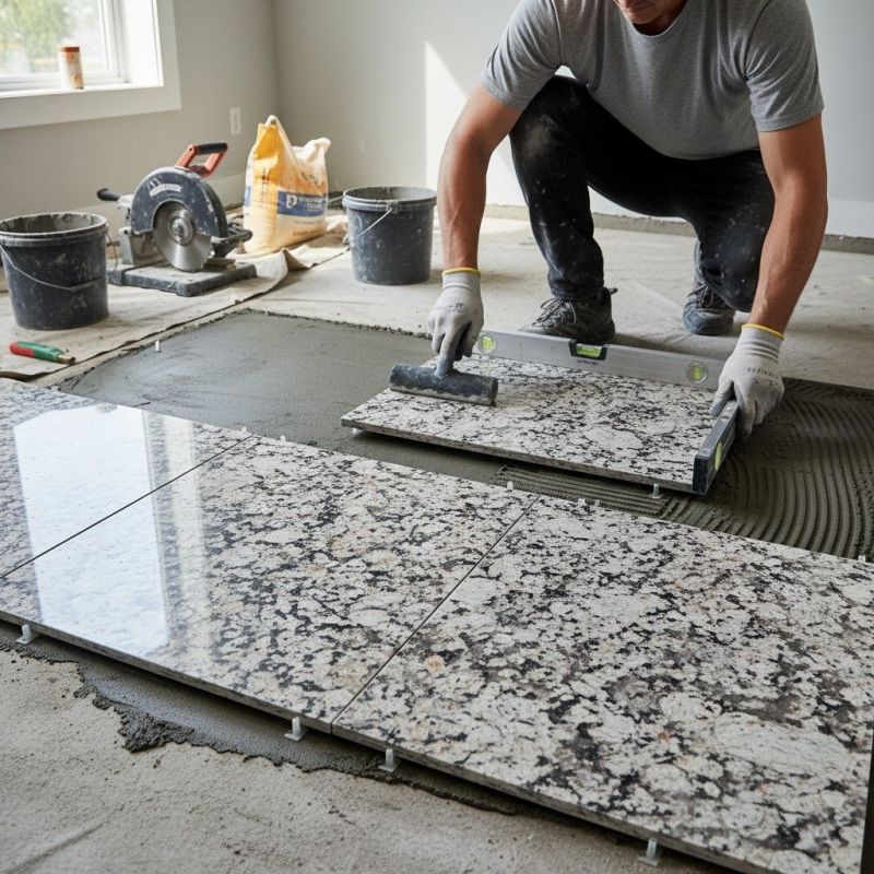 Local Granite Floor Installation in Burlington, WI